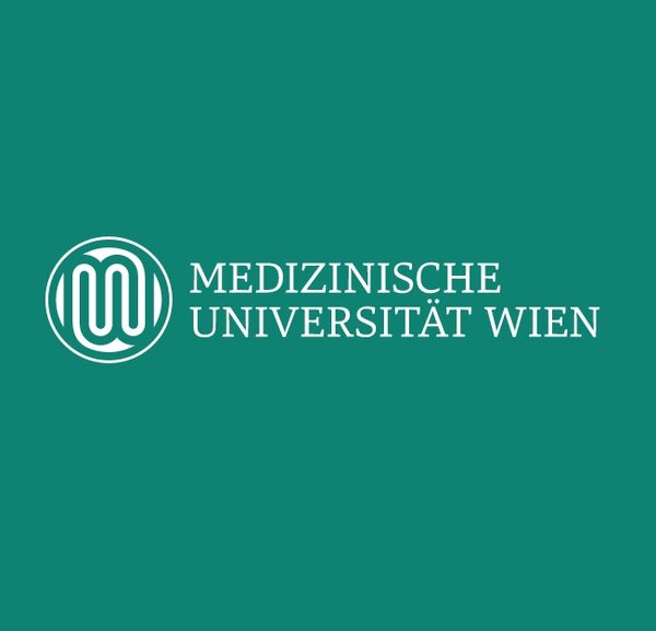 Logo der Medizinischen Universität Wien auf grünem Hintergrund